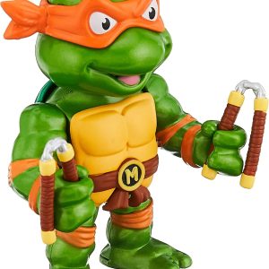 Jada Toys Teenage Mutant Ninja Turtles 4 Michelangelo Die-cast Figure, Toys for Kids and Adults, Orange, 31848