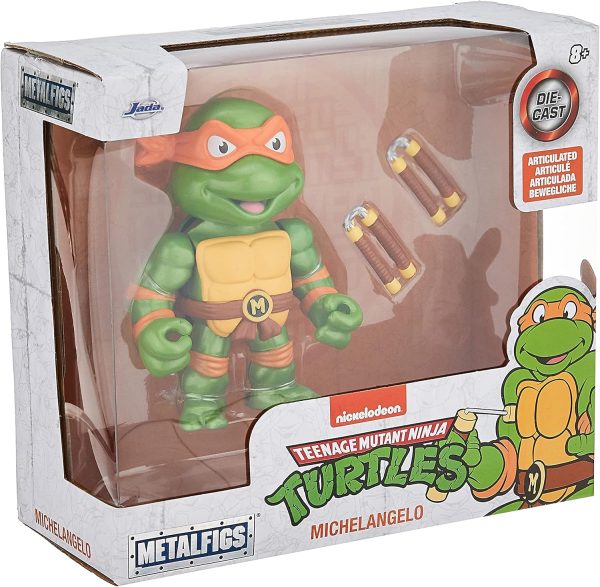 Jada Toys Teenage Mutant Ninja Turtles 4 Michelangelo Die-cast Figure, Toys for Kids and Adults, Orange, 31848 - Image 3