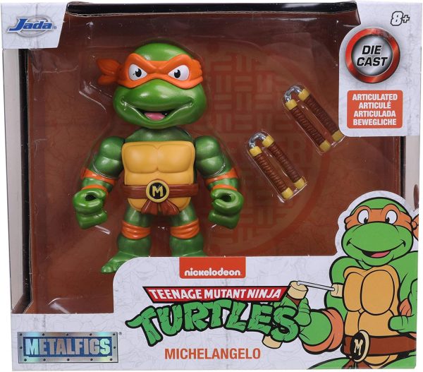 Jada Toys Teenage Mutant Ninja Turtles 4 Michelangelo Die-cast Figure, Toys for Kids and Adults, Orange, 31848 - Image 7