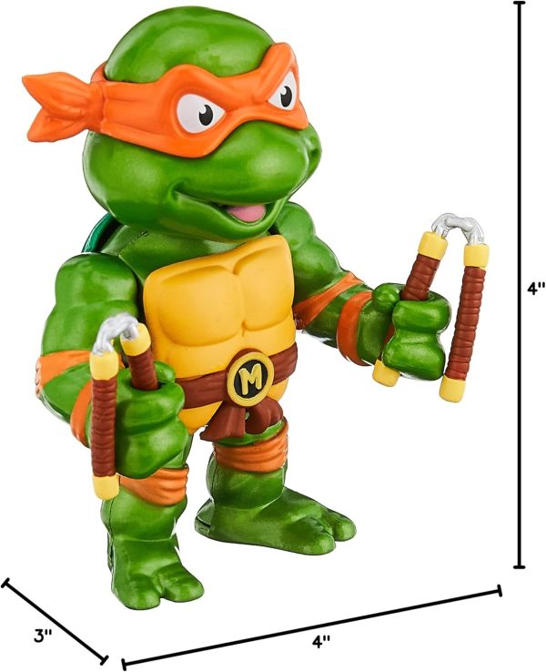 Jada Toys Teenage Mutant Ninja Turtles 4 Michelangelo Die-cast Figure, Toys for Kids and Adults, Orange, 31848 - Image 9