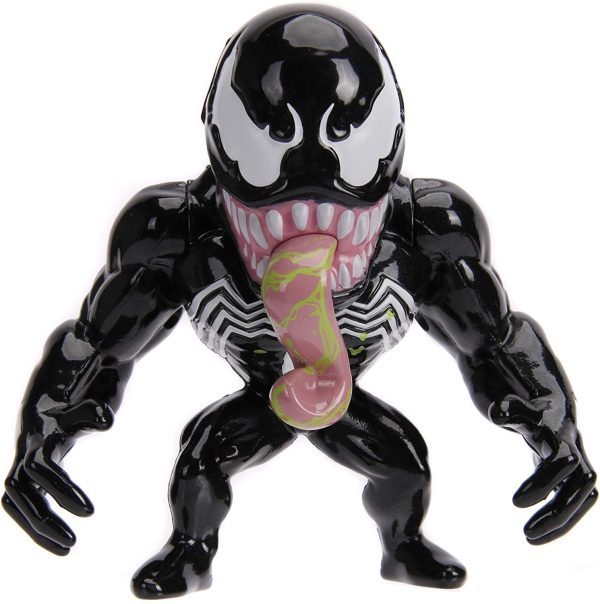 JADA Toys Marvel Spider-Man Venom Metals Die-Cast Collectible Toy Figure, 4", Black with Slime